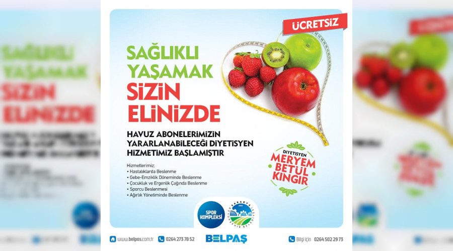 Spor kompleksinde diyetisyenlik hizmeti balad