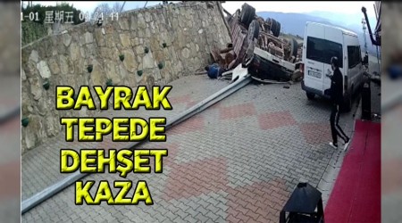 Tomruk ykl kamyon devrildi