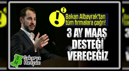 Bakan Albayrak: 3 ay maaş desteği vereceğiz