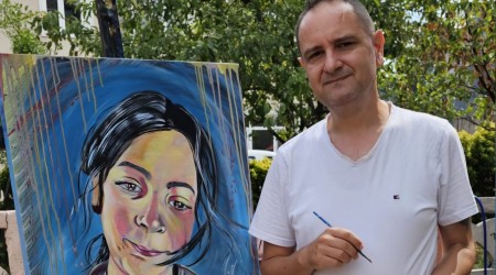 Sapancal Ressam Ersoy Ayyldzdan duygu dolu bir tablo daha 'Narin Grann Portresi'