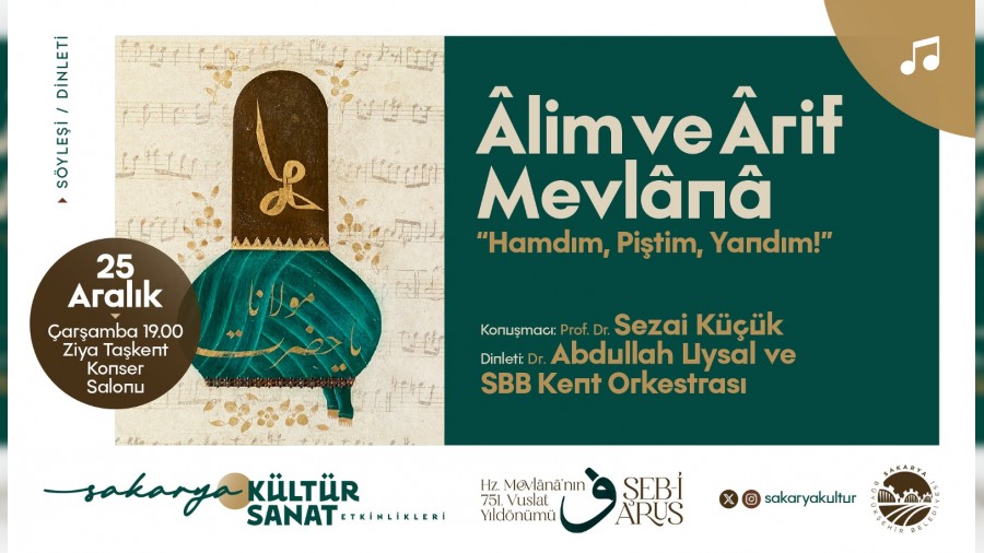 Alim ve Arif Mevlna program  Ziya Takentte