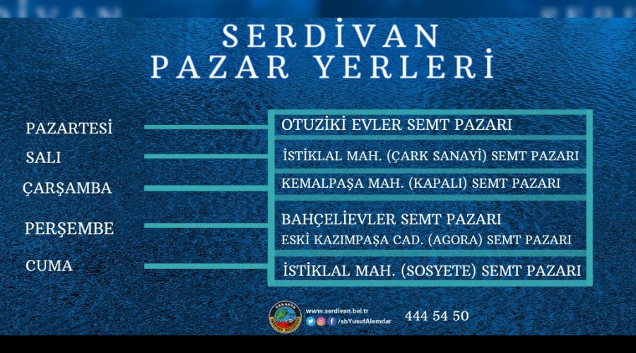 Serdivan Semt Pazarlarna Yeni Dzenleme