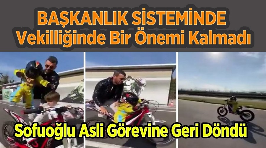 Kenan Sofuoğlu çocuğuna motosiklet sürdürdü.