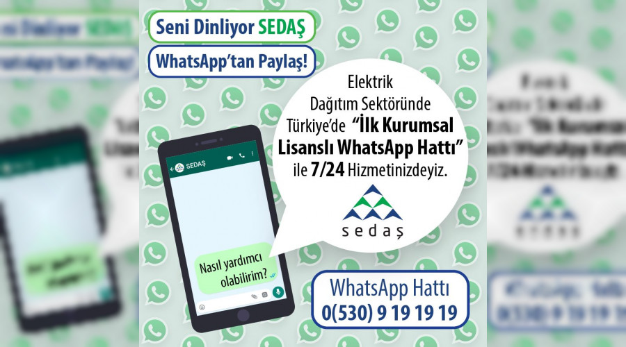 SEDAŞ'tan dijital dünyada da hızlı ve güvenli hizmet