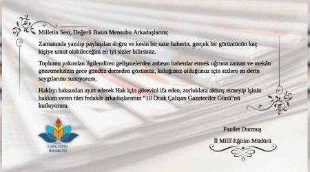 Durmutan alan Gazeteciler Gn Mesaj